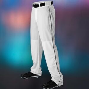 🆕Kids White Baseball Pants with Black Side Piping